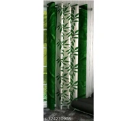  Floral Print Semi transparent Polyester Grommet  For Window/Door/Long Door Curtain Living Room/office/bedroom/Hotel & Restaurant (Set of 1 piece)  - Japanese Laurel