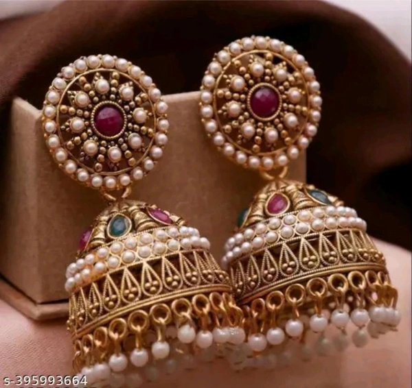 Antique Designer Oxidized  Rajwadi Jhumka Earrings  for beautiful girls & women - Free Size
