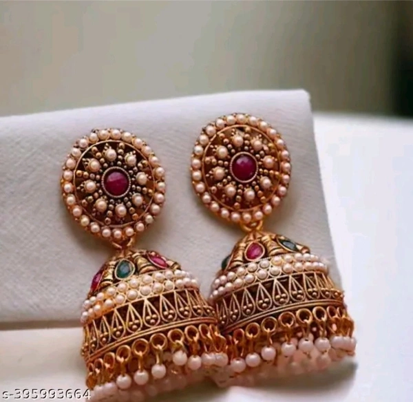 Antique Designer Oxidized  Rajwadi Jhumka Earrings  for beautiful girls & women - Free Size