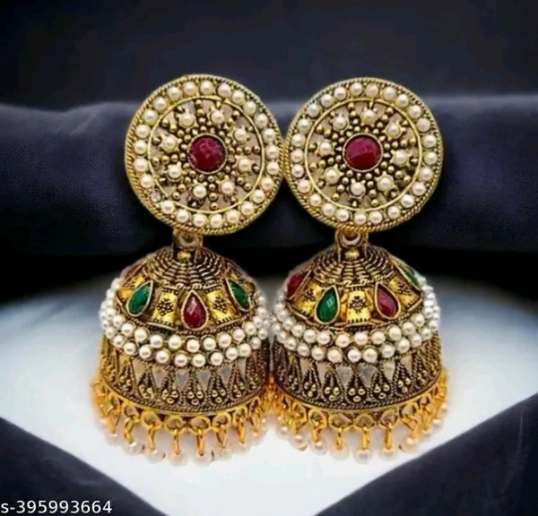 Antique Designer Oxidized  Rajwadi Jhumka Earrings  for beautiful girls & women - Free Size