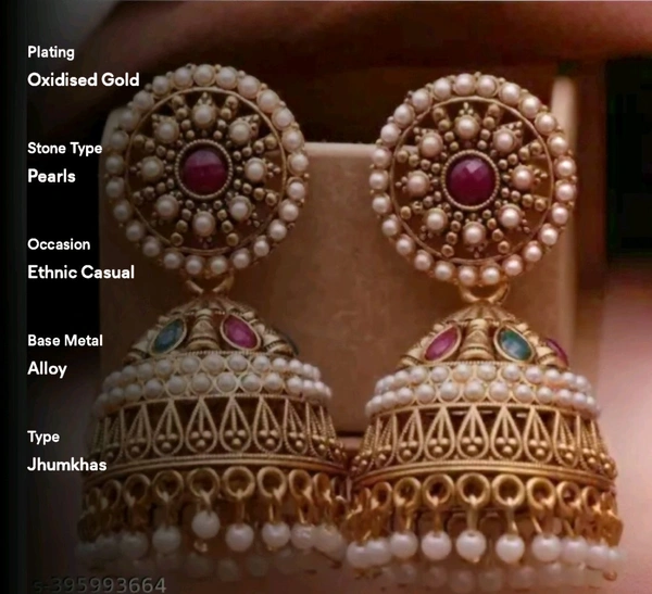 Antique Designer Oxidized  Rajwadi Jhumka Earrings  for beautiful girls & women - Free Size