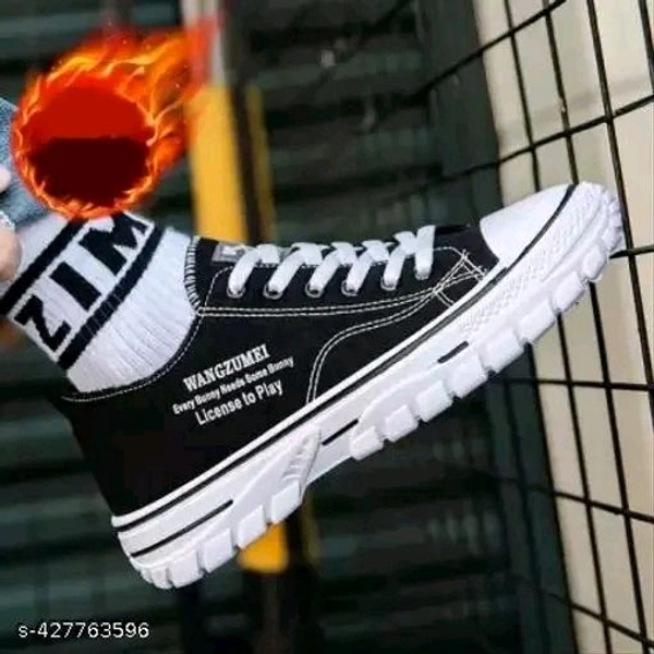Trendy Men Colourblocked Lace Up Sneakers Shoes  - Black, IND-10