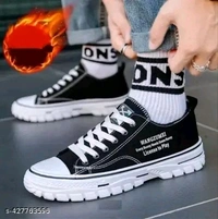 Trendy Men Colourblocked Lace Up Sneakers Shoes  - Black, IND-10