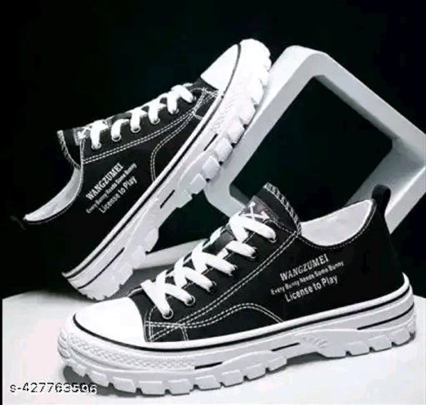 Trendy Men Colourblocked Lace Up Sneakers Shoes  - Black, IND-10