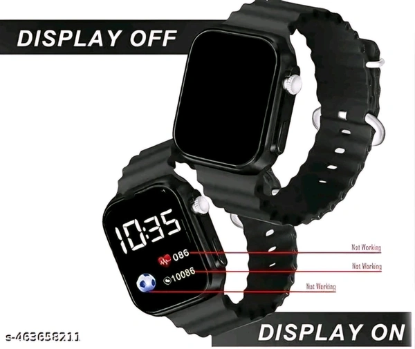 Kid's Digital Smart Led Watch For Boys & Girls Playful Kids' Watch – Adjustable Strap and Fun Designs for Little Ones, Durable Kids' Watch with Digital Display – Perfect for Active Children - Web Orange