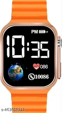 Kid's Digital Smart Led Watch For Boys & Girls Playful Kids' Watch – Adjustable Strap and Fun Designs for Little Ones, Durable Kids' Watch with Digital Display – Perfect for Active Children - Web Orange