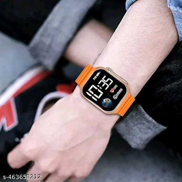 Kid's Digital Smart Led Watch For Boys & Girls Playful Kids' Watch – Adjustable Strap and Fun Designs for Little Ones, Durable Kids' Watch with Digital Display – Perfect for Active Children - Black