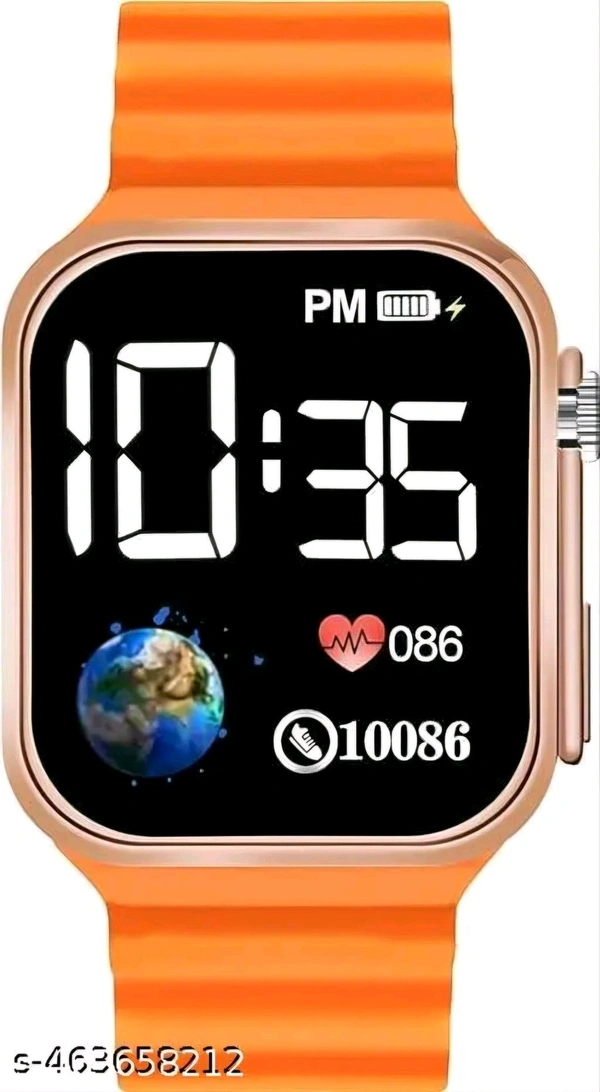 Kid's Digital Smart Led Watch For Boys & Girls Playful Kids' Watch – Adjustable Strap and Fun Designs for Little Ones, Durable Kids' Watch with Digital Display – Perfect for Active Children - Black