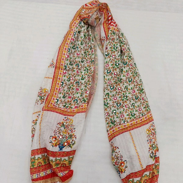 Twokart Cotton Silk Graphic Print Women Dupatta (Multicolor, 2.25) Pack Of 1 , D33