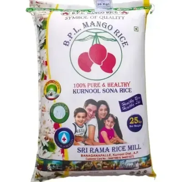 BPL Mango Kurnool Sonamasoori (Raw) Rice - 26 KG