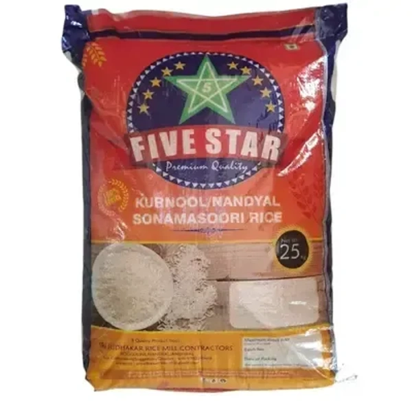 FIVE STAR Sonamasoori Rice - 25 KG