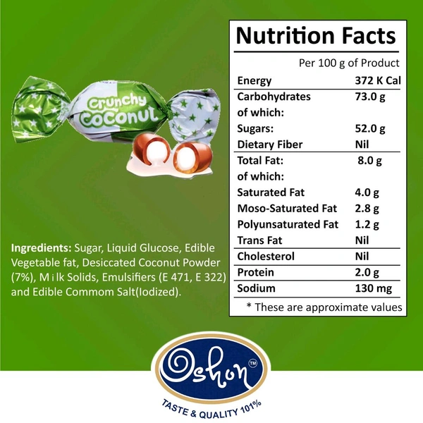 Oshon  Crunchy Coconut Cream Filled Coconut Candies  - One Day