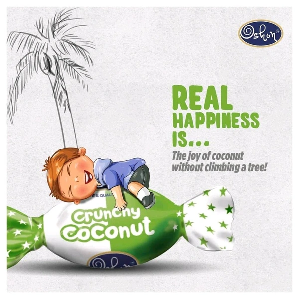 Oshon  Crunchy Coconut Cream Filled Coconut Candies  - One Day