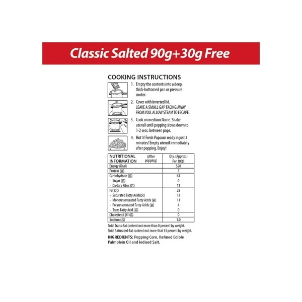 Act II Classic Salted Family Pack Instant Popcorn - 120 gm