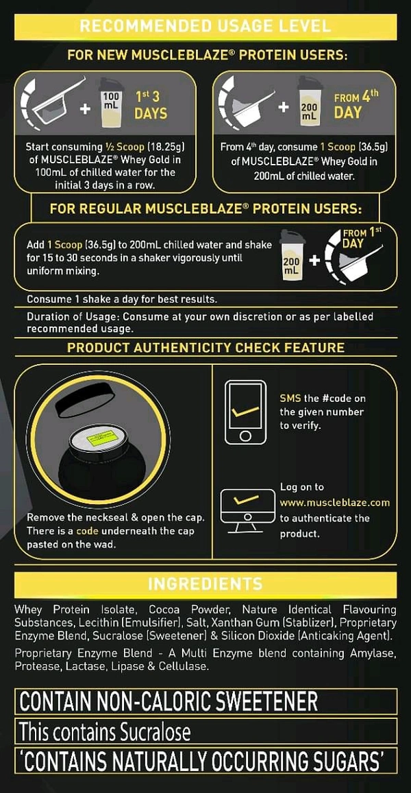 Muscle Blaze MuscleBlaze Whey Gold, 100% Whey Protein, 1kg