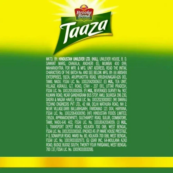 Brooke Bond Taaza Tea 250gram