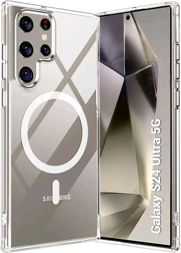 Case for Samsung Galaxy S24 Ultra 5G Compatible with MagSafe | Shockproof Design | Hard Transparent Back Cover Case for Samsung Galaxy S24 Ultra 