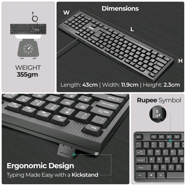 Foxin Wired Keyboard - Black