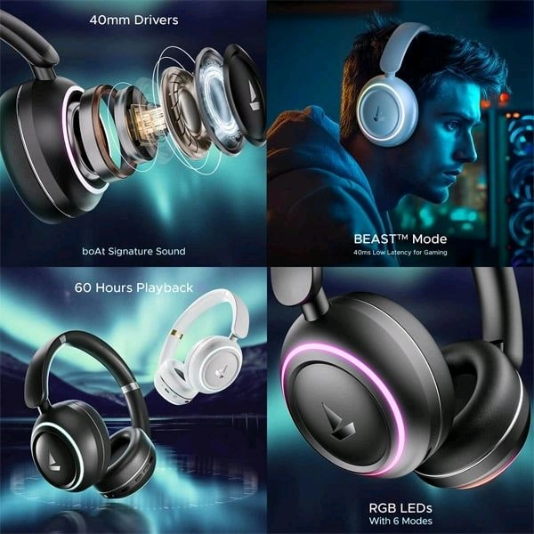 Boat Rockerz 480 Headphones - Black