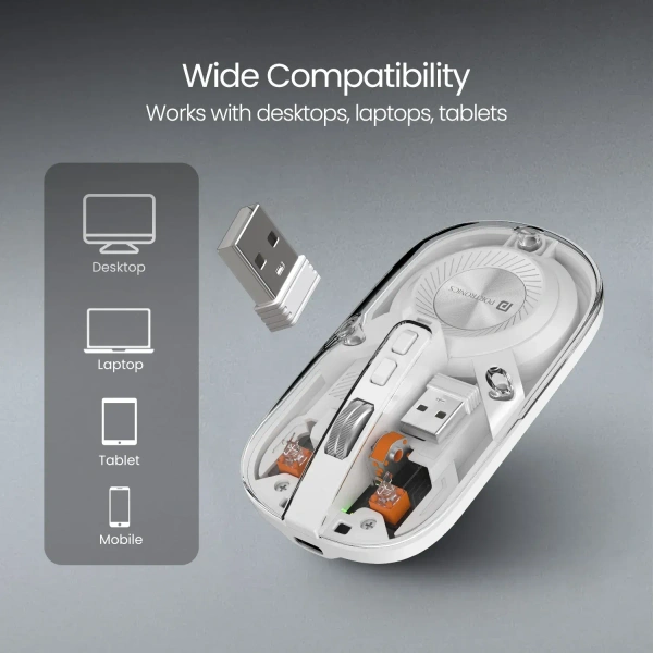 Portronics PORTRONICS TOAD 8 RECHAREABLE WIRELESS MOUSE  - White