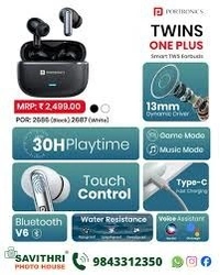PORTRONICS TWINS ONE PLUS - Black