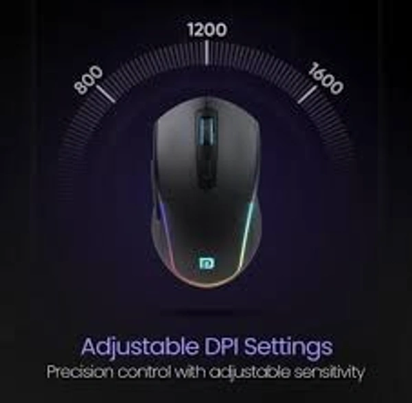 PORTRONICS TOAD ONE RECHARGEABLE WIRLESS MOUSE - Black