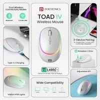 PORTRONICS TOAD IV WIRLESS MOUSE - White