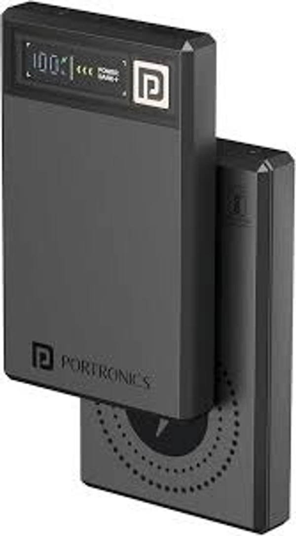 PORTRONICS LUXCELL MAGCLICK 10K MAGNETIC POWER BANK - Gray