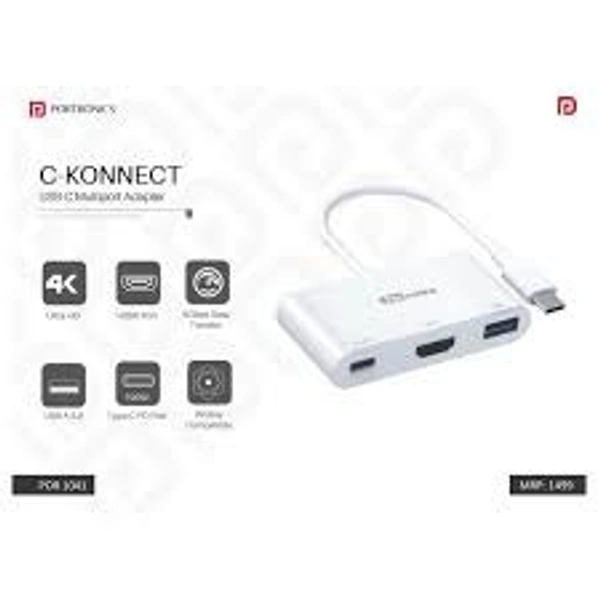 PORTRONICS C-KONNECT ( USB -C MULTIPORT HUB ) - White