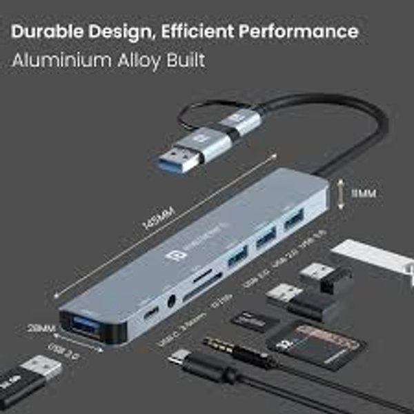 PORTRONICS MPORT 8 PLUS ( 8 -IN 1 USB - C HUB ) - Gray