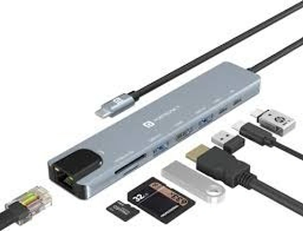 PORTRONICS MPORT 8 ( 8 -IN -1USB - C HUB ) - Gray