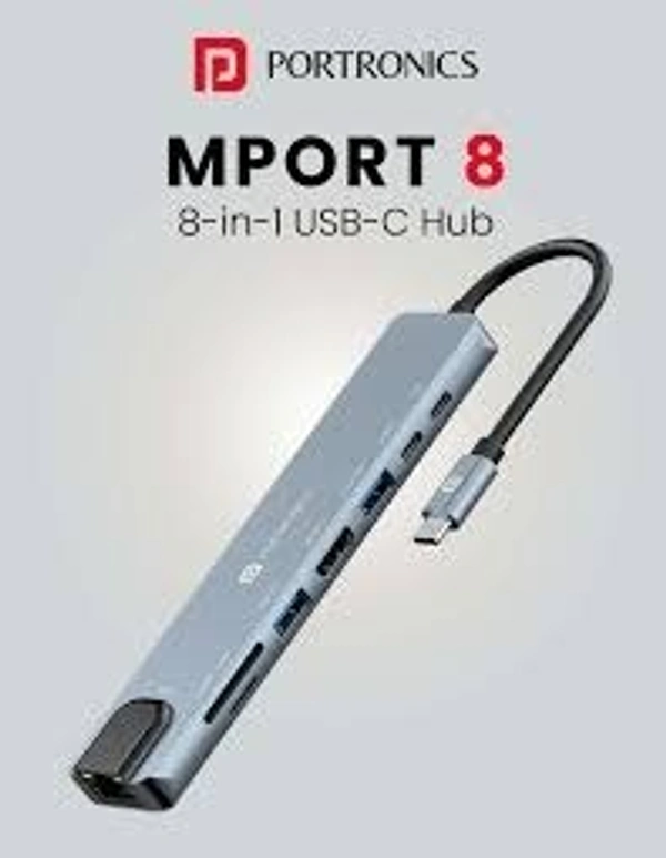 PORTRONICS MPORT 8 ( 8 -IN -1USB - C HUB ) - Gray