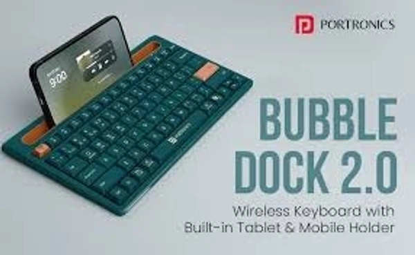 PORTRONICS BUBBLE DOCK 2.0 WIRLESS KEYBOARD & TABLET HOLDER - Green
