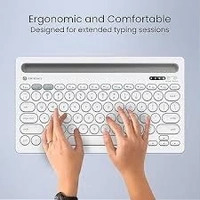 PORTRONICS BUBBLE DOCK RECHARGEABLE WIRLESS KEYBOARD - White