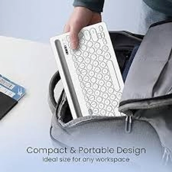 PORTRONICS BUBBLE DOCK RECHARGEABLE WIRLESS KEYBOARD - White