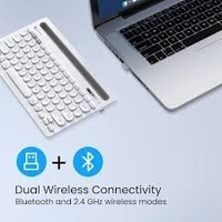PORTRONICS BUBBLE DOCK RECHARGEABLE WIRLESS KEYBOARD - White