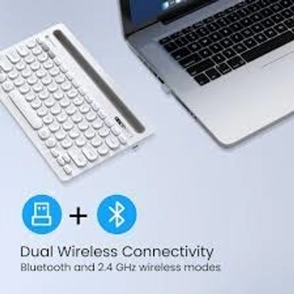 PORTRONICS BUBBLE DOCK RECHARGEABLE WIRLESS KEYBOARD - White