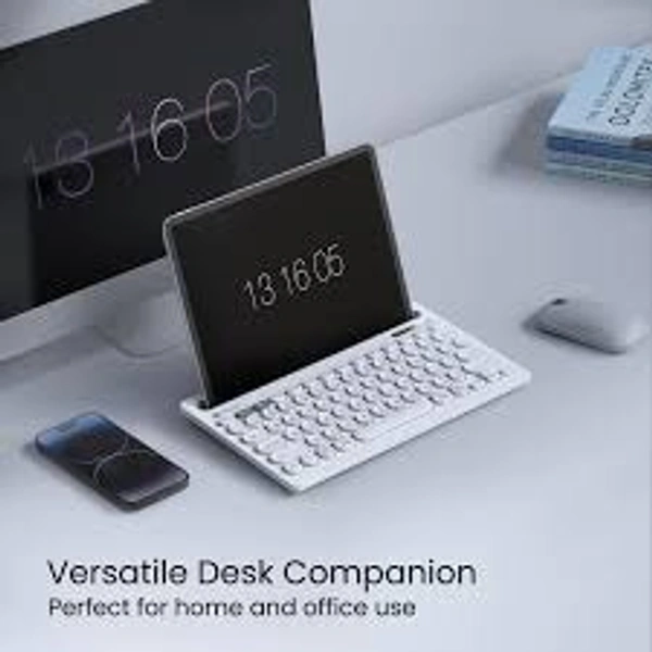 PORTRONICS BUBBLE DOCK RECHARGEABLE WIRLESS KEYBOARD - White