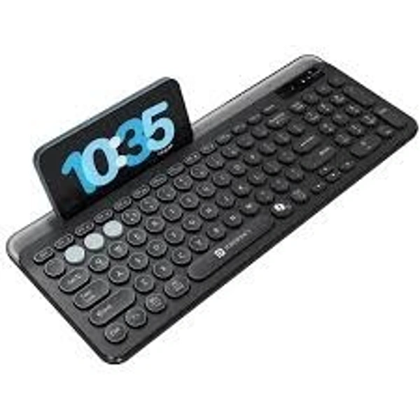 PORTRONICS BUBBLE 3.0 RECHARGEABLE WIRLESS KEYBOARD WITH IN TABLET & MOBILE HOLDER - Black