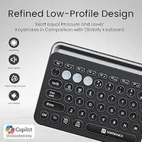 PORTRONICS BUBBLE 3.0 RECHARGEABLE WIRLESS KEYBOARD WITH IN TABLET & MOBILE HOLDER - Black