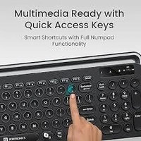 PORTRONICS BUBBLE 3.0 RECHARGEABLE WIRLESS KEYBOARD WITH IN TABLET & MOBILE HOLDER - Black