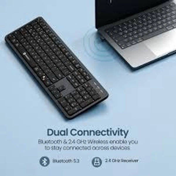 PORTRONICS AKSHR PRIME WIRLESS KEYBOARD BLUETOOTH & 2.4Hz RECVER - Black