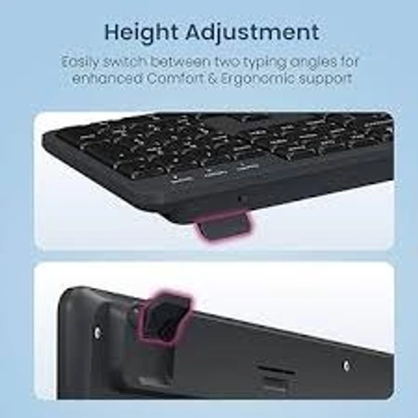 PORTRONICS AKSHR PRIME WIRLESS KEYBOARD BLUETOOTH & 2.4Hz RECVER - Black