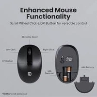 PORTRONICS KEY 8 COMBO WIRLESS KEYBOARD & MOUSE - Black