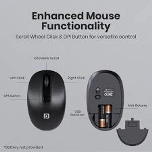 PORTRONICS KEY 8 COMBO WIRLESS KEYBOARD & MOUSE - Black