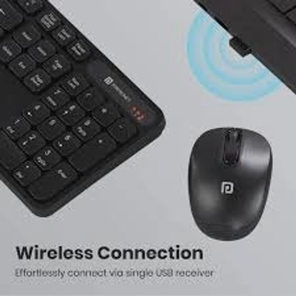 PORTRONICS KEY 8 COMBO WIRLESS KEYBOARD & MOUSE - Black
