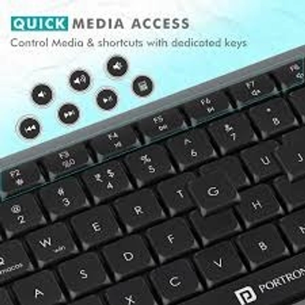 PORTRONICS KEY 4 COMBO WIRLESS KEYBOARD & MOUSE - Gray