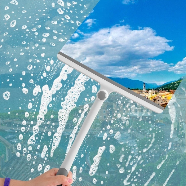 360-Degree Rotating T-Shaped Glass Water Wiper - Multi-Purpose Shower Squeegee for Mirrors, Windows, and Shower Doors - Grey, San Marino, 💵 Free COD (Cash on Delivery), ↩️ Hassle Free Return., 🚚💨 Fast Delivery.