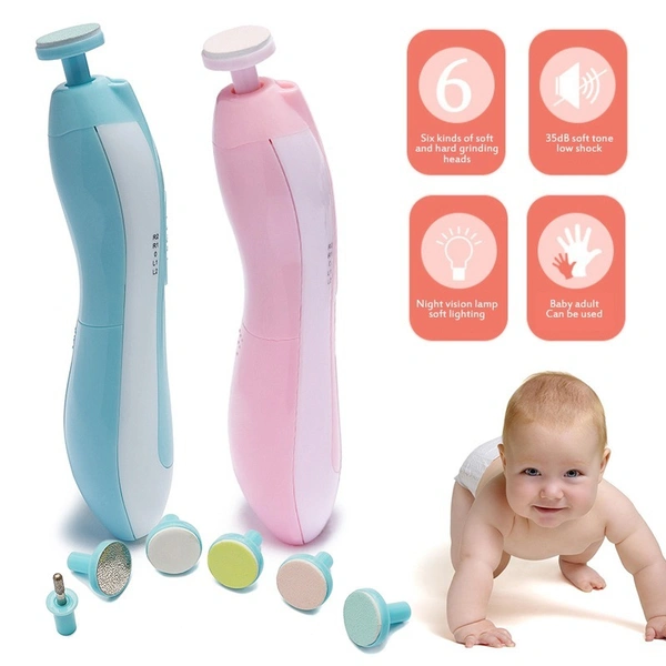 6-in-1 Electric Nail Trimmer Kit for Newborns, Kids, Babies, and Adults - Clipper, File, Polisher, and Cutter Tool Set - Cavern Pink, Glacier, 💵 Free COD (Cash on Delivery), ↩️ Hassle Free Return., 🚚💨 Fast Delivery.