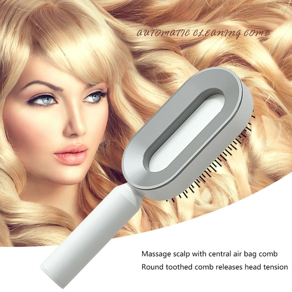Advanced Self-Cleaning Hairbrush with 3D Air Cushion Massager and Anti-Static Comb - Women's Hair Styling Solution - Shocking Pink, Bombay, Brandy Rose, Mine Shaft, 💵 Free COD (Cash on Delivery), ↩️ Hassle Free Return., 🚚💨 Fast Delivery.